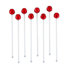 Red Jingle Bell Stir Sticks Santa Barbara Design Studio