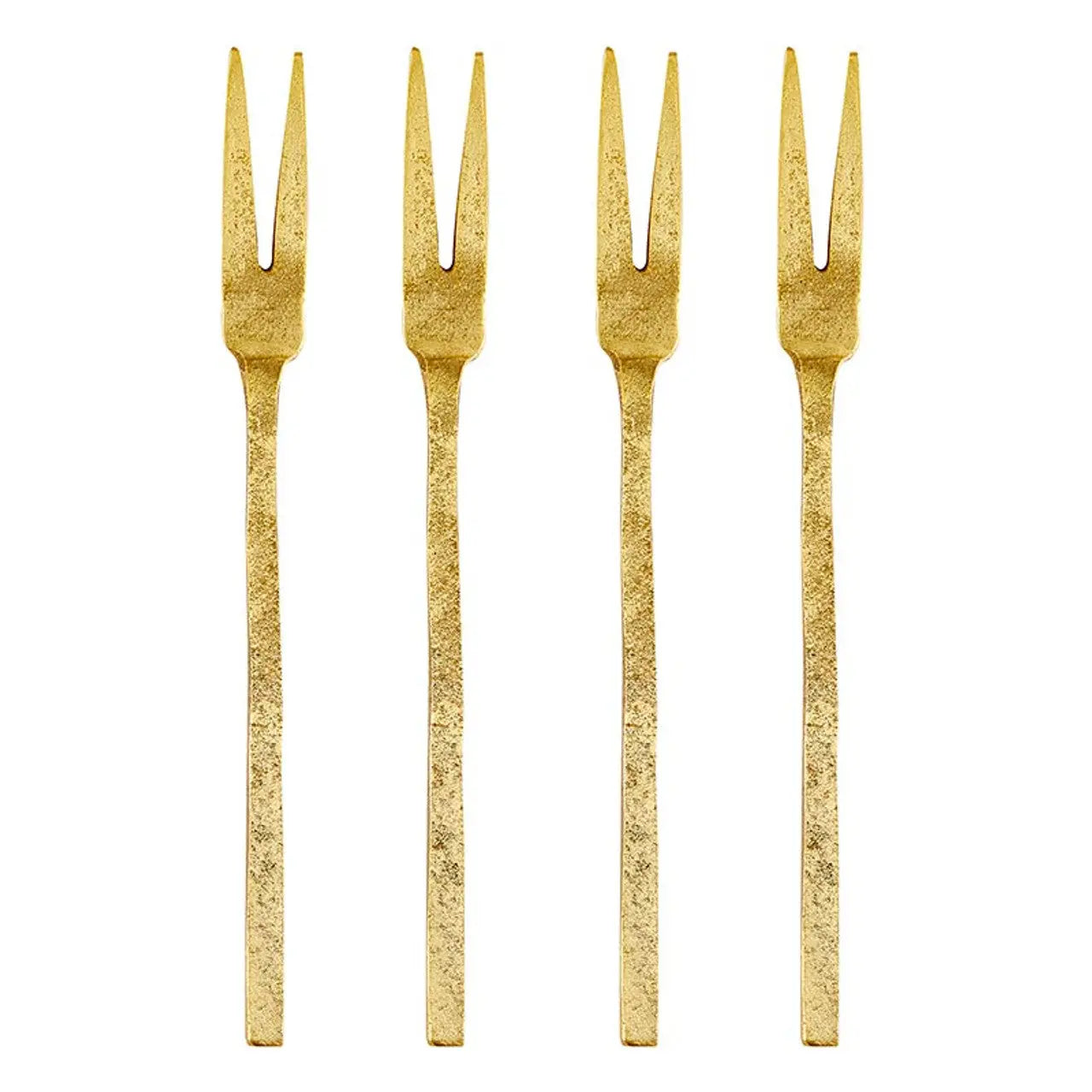 Gold Hammered Appetizer Forks Santa Barbara Design Studio