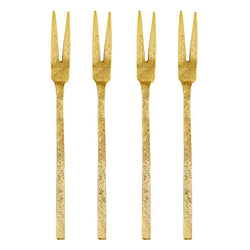 Gold Hammered Appetizer Forks Santa Barbara Design Studio