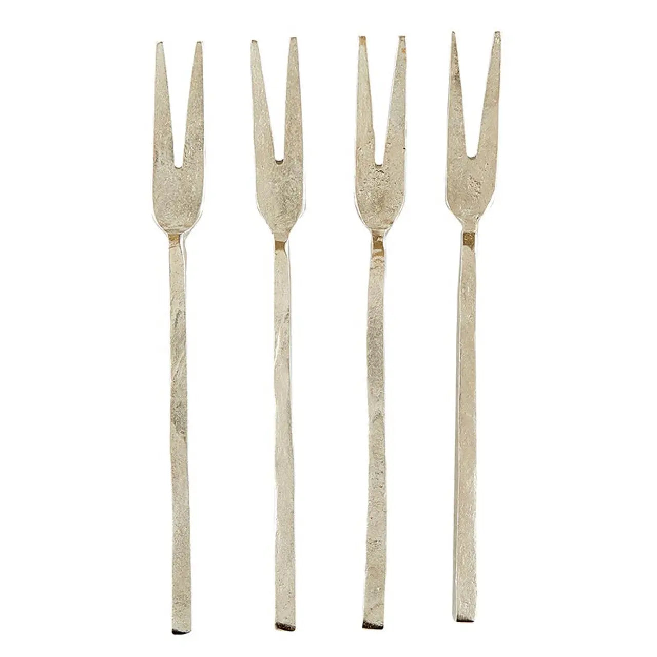 Silver Hammered Appetizer Forks Santa Barbara Design Studio