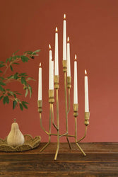 Antique Brass Eight Taper Candelabra Kalalou