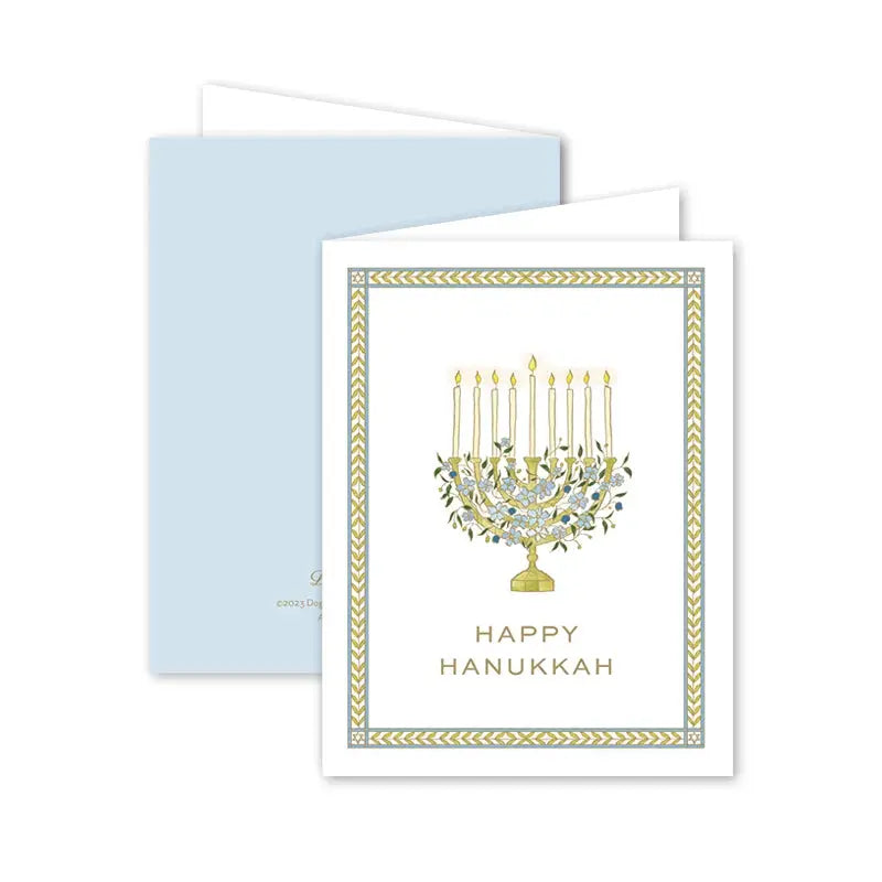 Garden of Sharon Blue Menorah Boxed Card Set Dogwood Hill