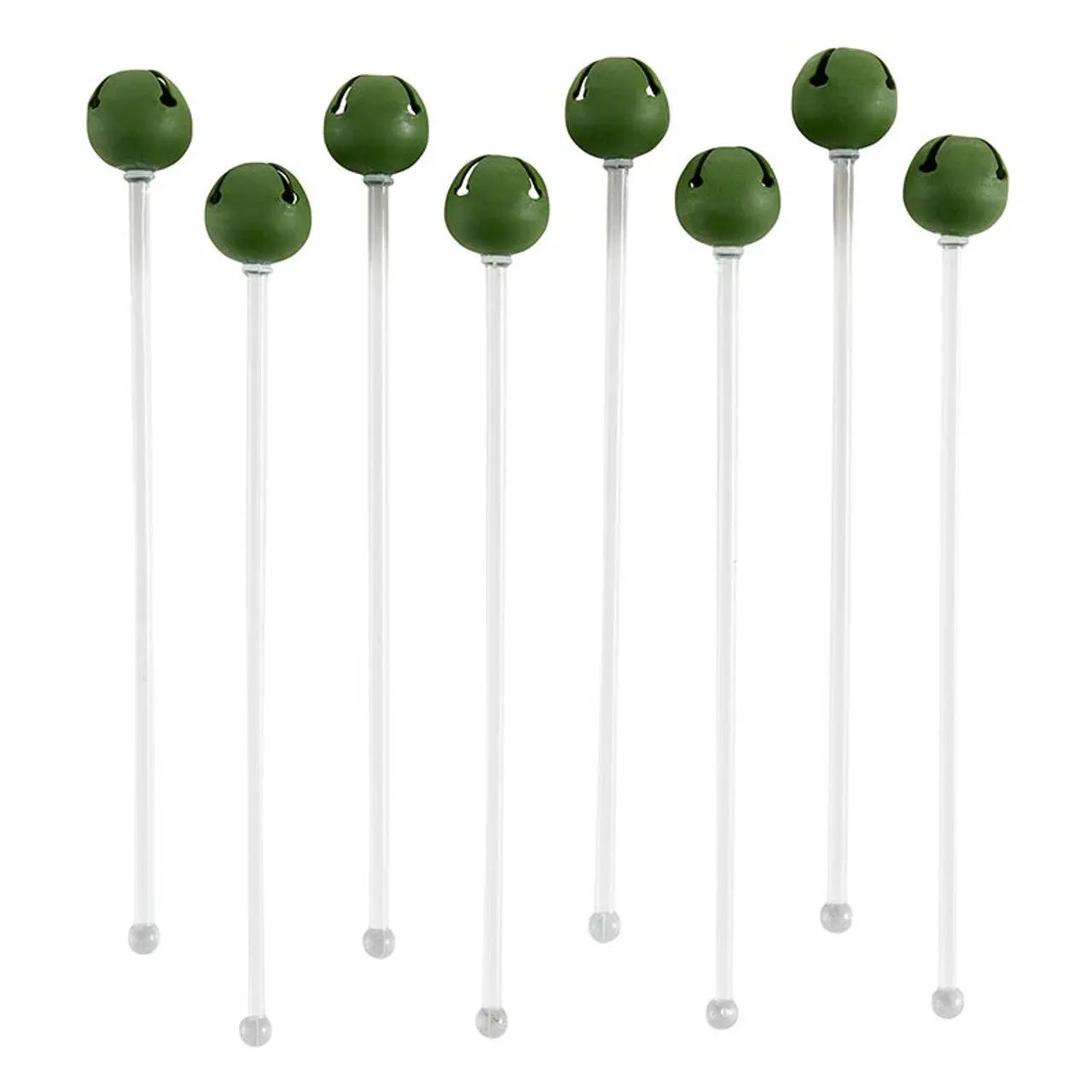 Green Jingle Bell Stir Sticks Santa Barbara Design Studio