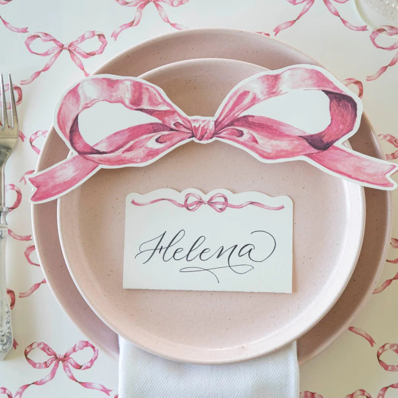 Pink Bow Table Accent