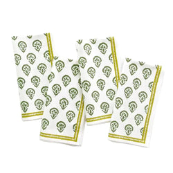 Carnation Hunter Green Napkins Pomegranate