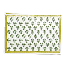 Carnation Hunter Green Placemats Pomegranate
