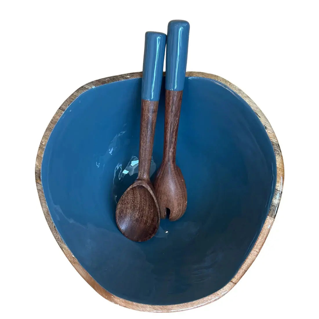 Bright Mango Wood Bowl + Server Set Indy Home