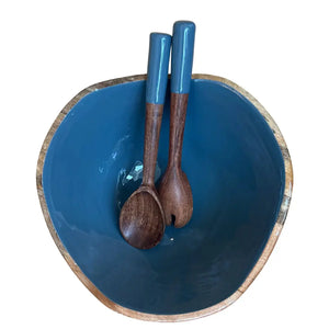 Bright Mango Wood Bowl + Server Set Indy Home