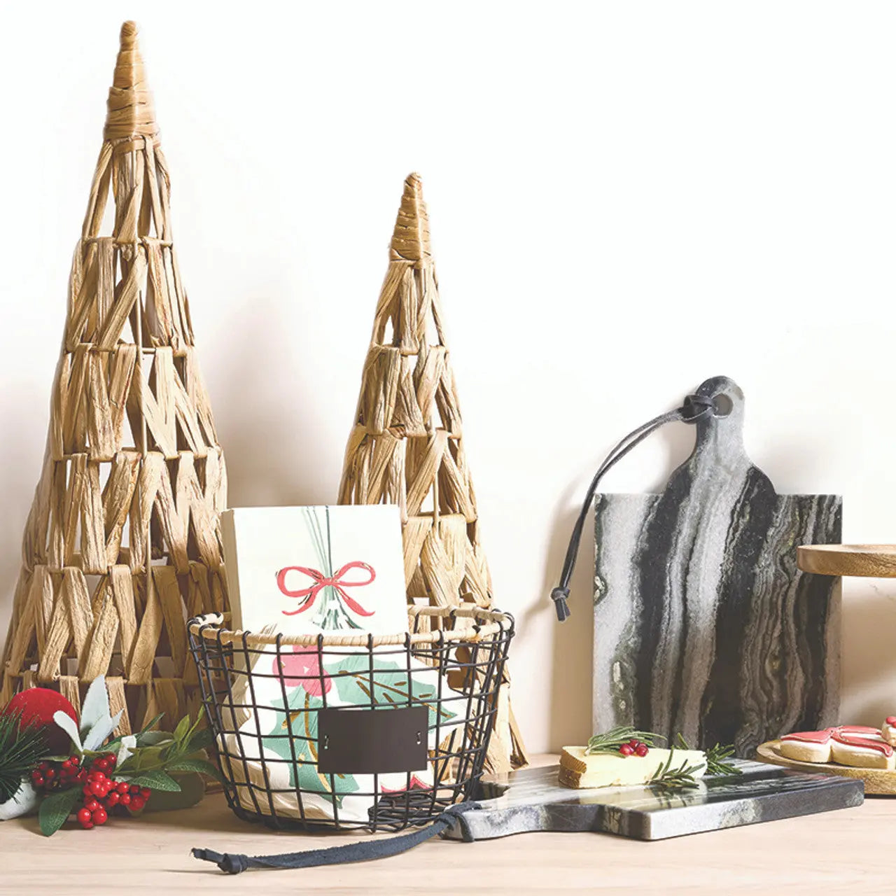 Open Weave Hyacinth Cone Tree Santa Barbara Design Studio