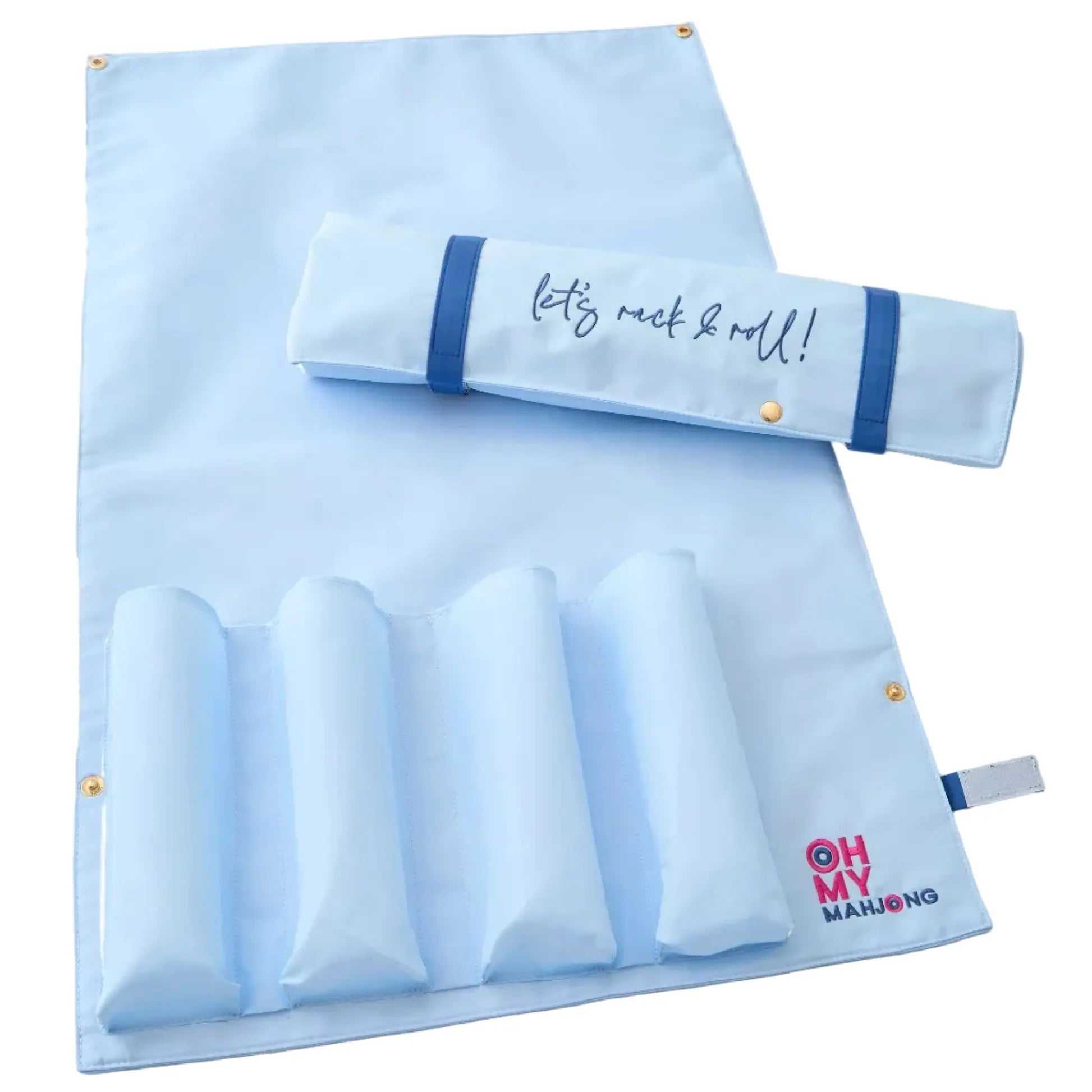 Oh My Mahjong Light Blue Let's Rack + Roll Bag Oh My Mahjong