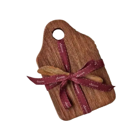 Mini Dutch Appetizer Board - Natural with Merlot Ribbon Etú Home