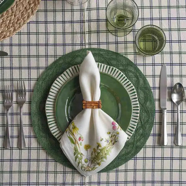 Juliska Sitio Stripe Dinner Plate in Basil Juliska