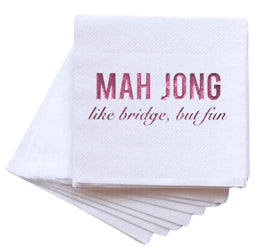 Cloth-Like Cocktail Napkins: Mah Jong is Fun Lined Design