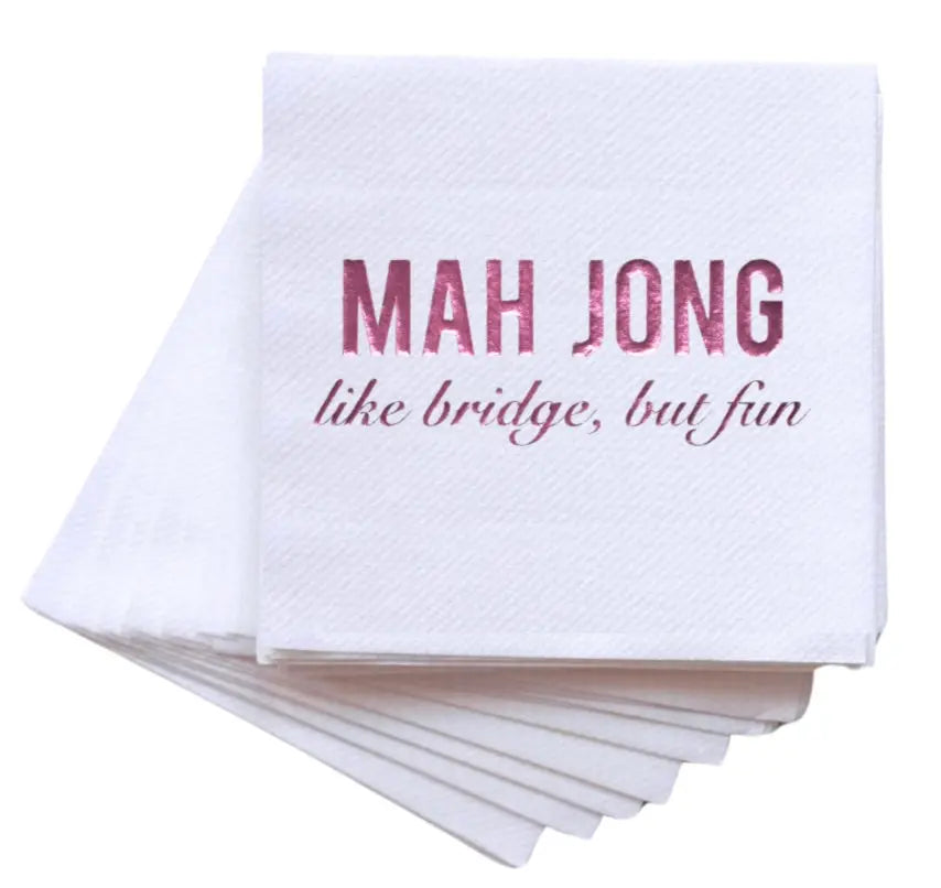 Cloth-Like Cocktail Napkins: Mah Jong is Fun Lined Design
