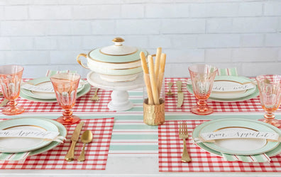 Seafoam + Red Awning Stripe Runner Hester & Cook