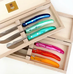 Claude Dozorme Box of 3 Berlingot Cheese Knives Claude Dozorme