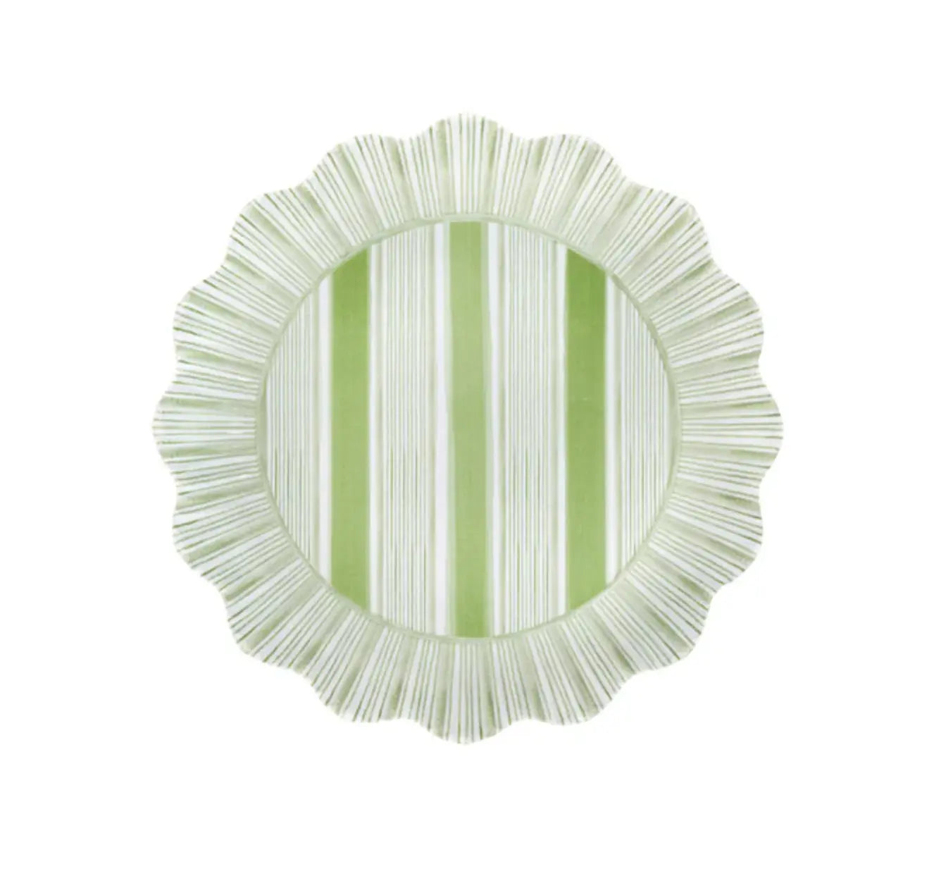 Juliska Cabana Stripe Melamine Plate in Seagrass Juliska