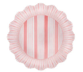 Juliska Cabana Stripe Melamine Plate in Coral Juliska