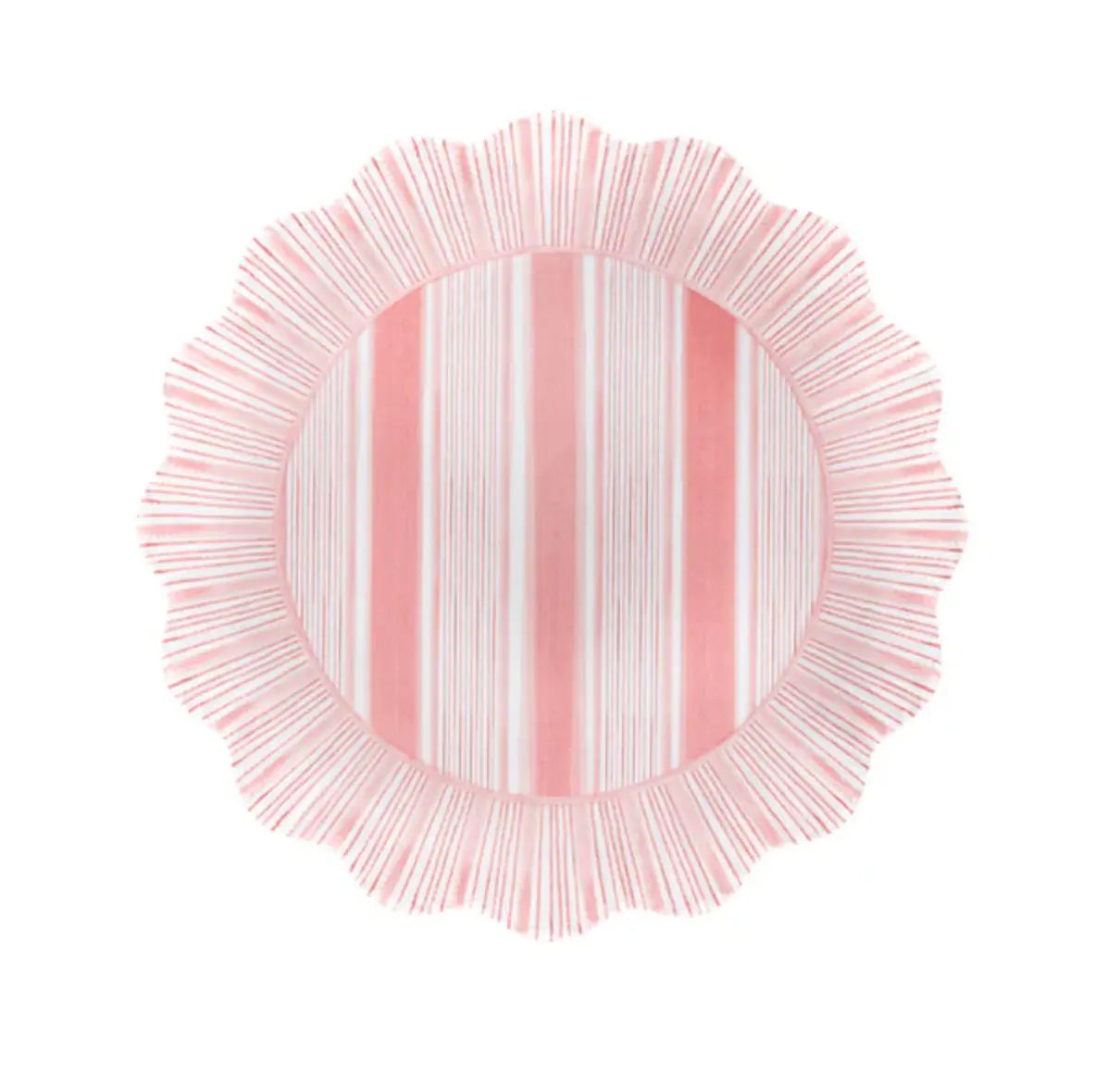 Juliska Cabana Stripe Melamine Plate in Coral Juliska