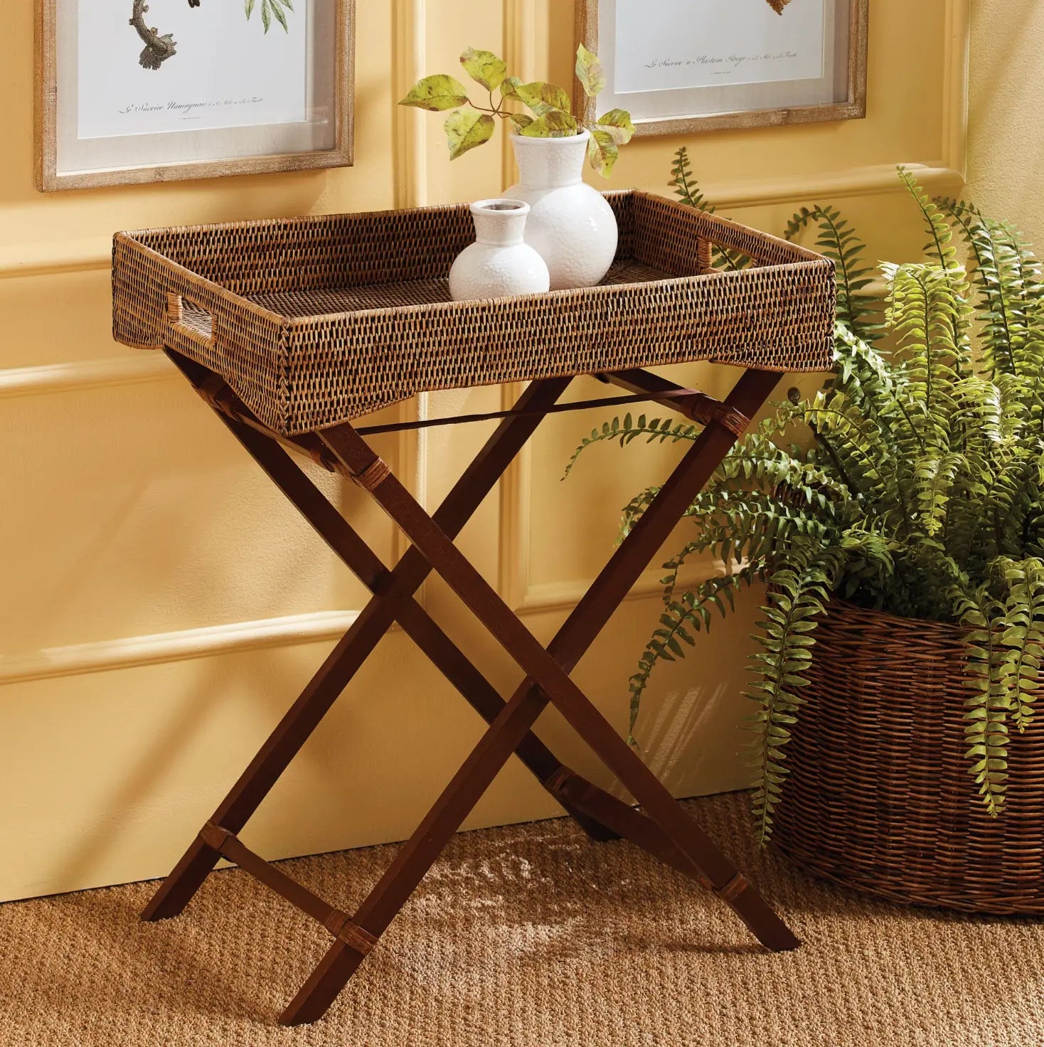 Burma Rattan Butler Tray Table Napa Home & Garden