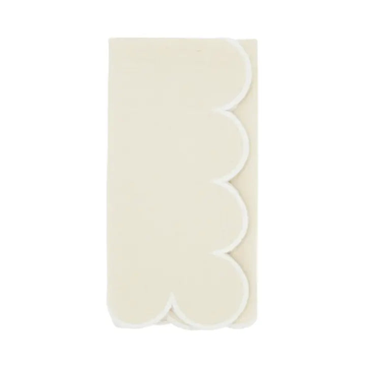 Scalloped Napkins with White Border Saro