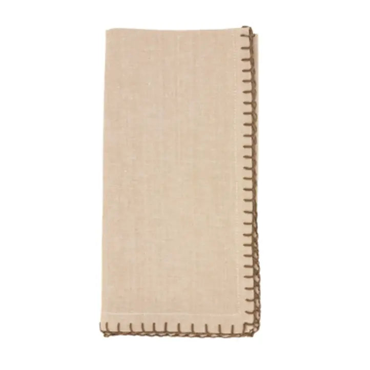 Natural Whip Stitched Napkins Saro