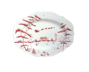 Country Estate Winter Frolic Ruby Serving Platter Christmas Eve Juliska