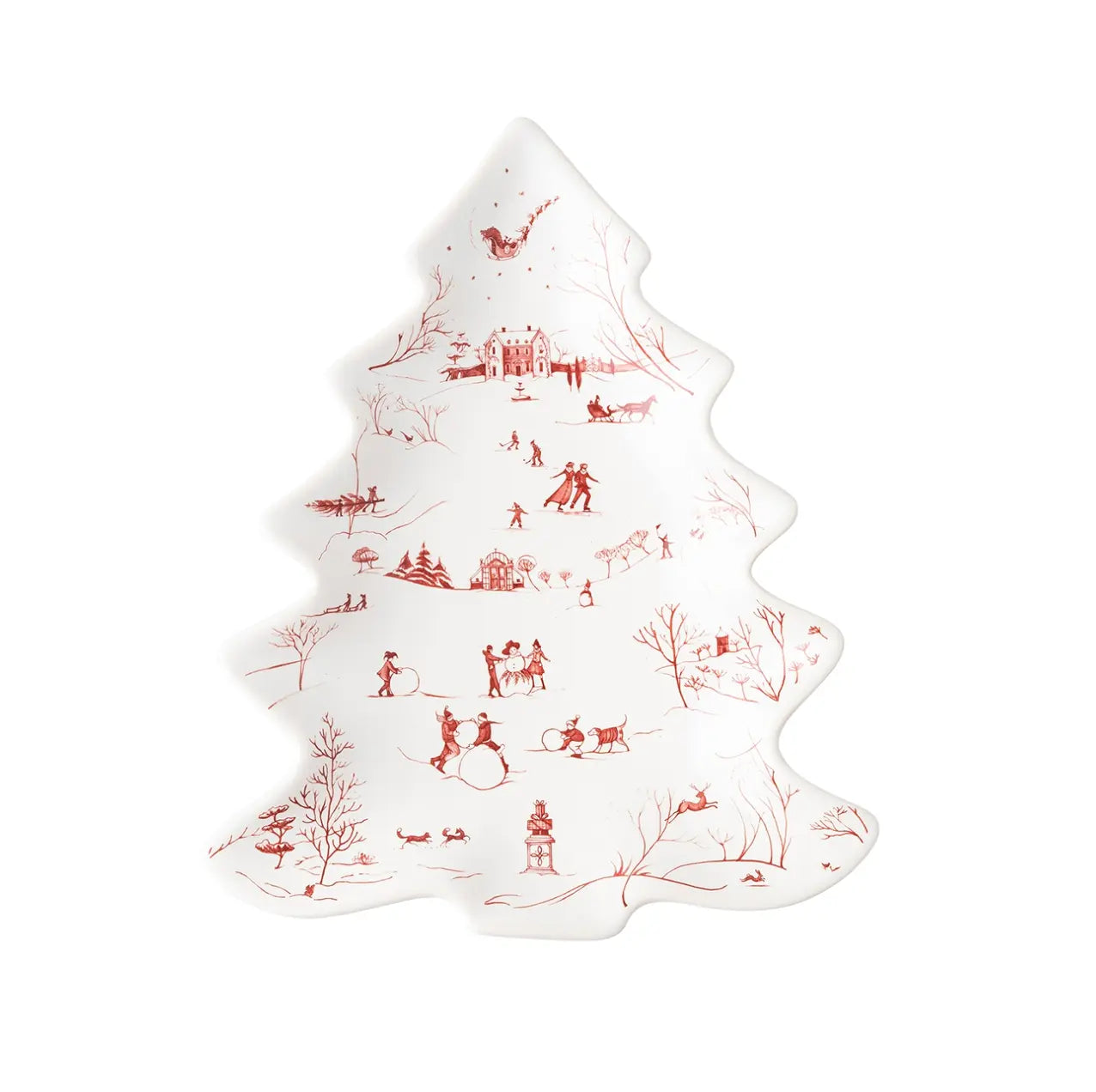 Country Estate Winter Frolic Ruby Small Tree Tray Juliska