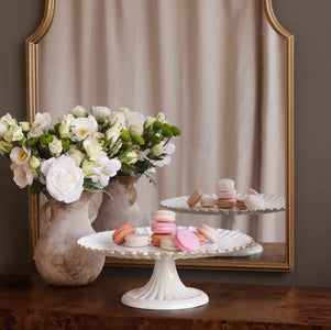 Beatriz Ball Encanto Vienna Pedestal Cake Plate in Cream and White BEATRIZ BALL