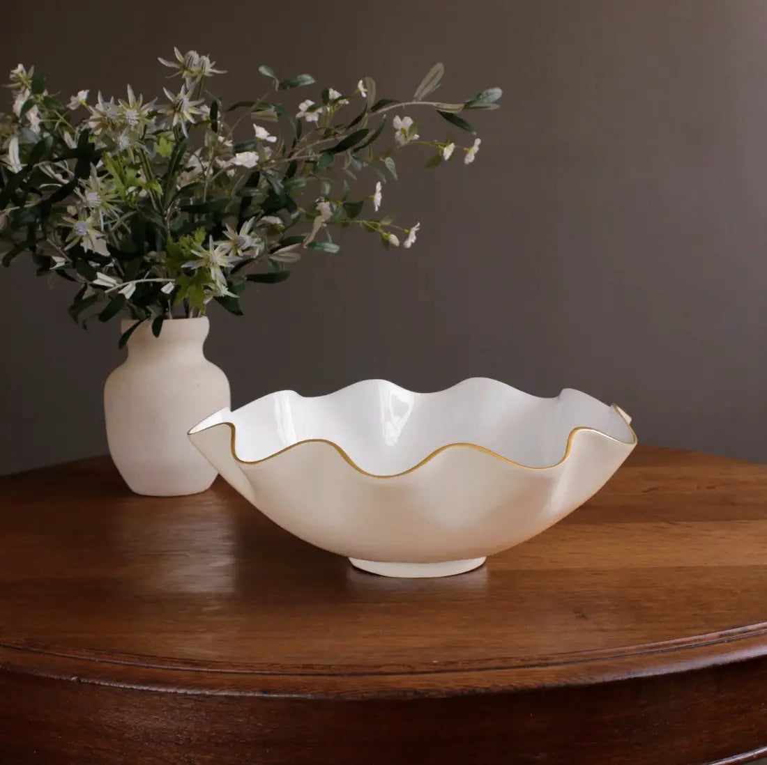 Beatriz Ball Encanto Carola Extra Large Bowl in Cream and White BEATRIZ BALL