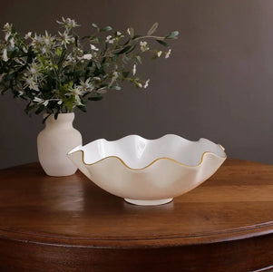 Beatriz Ball Encanto Carola Extra Large Bowl in Cream and White BEATRIZ BALL