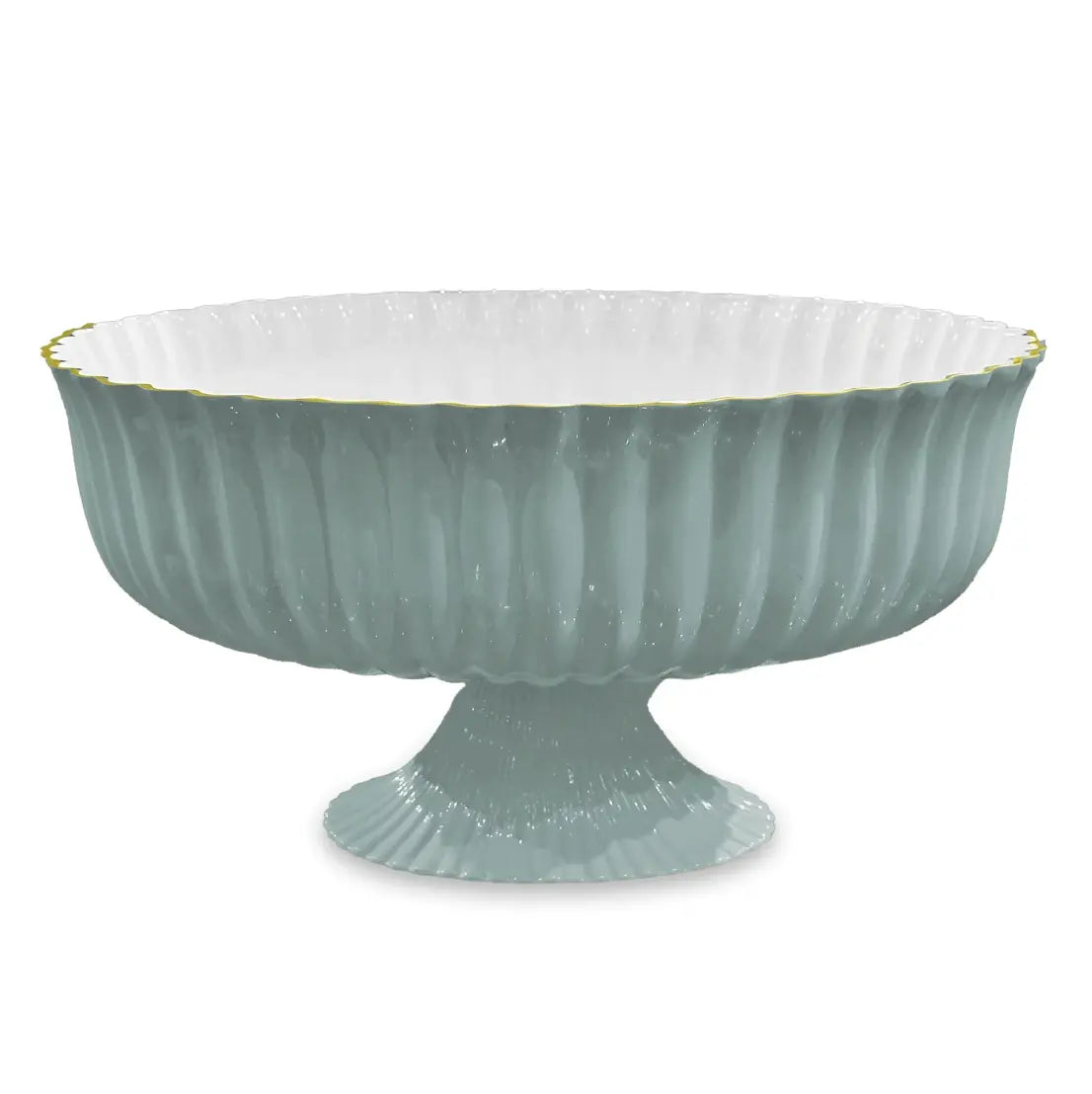 Beatriz Ball Encanto Vienna Large Centerpiece Punchbowl in Slate and White BEATRIZ BALL
