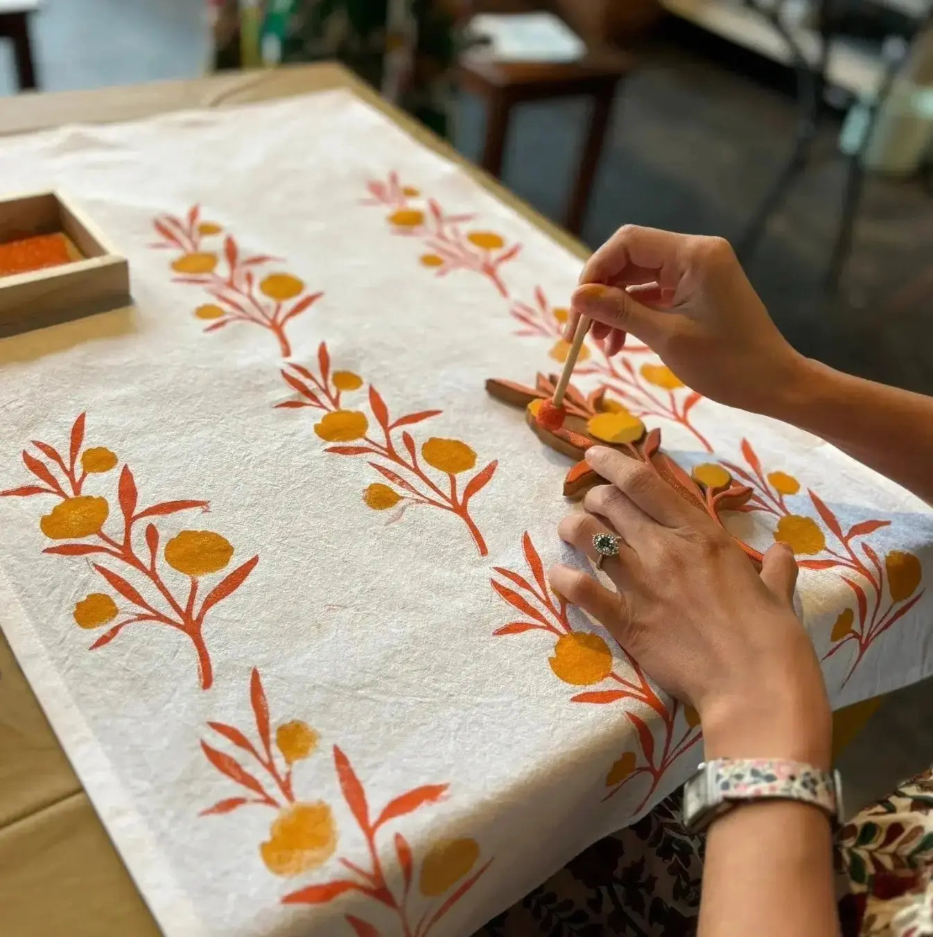 Holiday Tea Towels: A Block Printing Workshop November 7th 