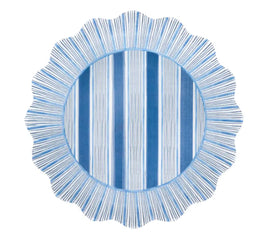 Juliska Cabana Stripe Melamine Plate in Ocean Juliska