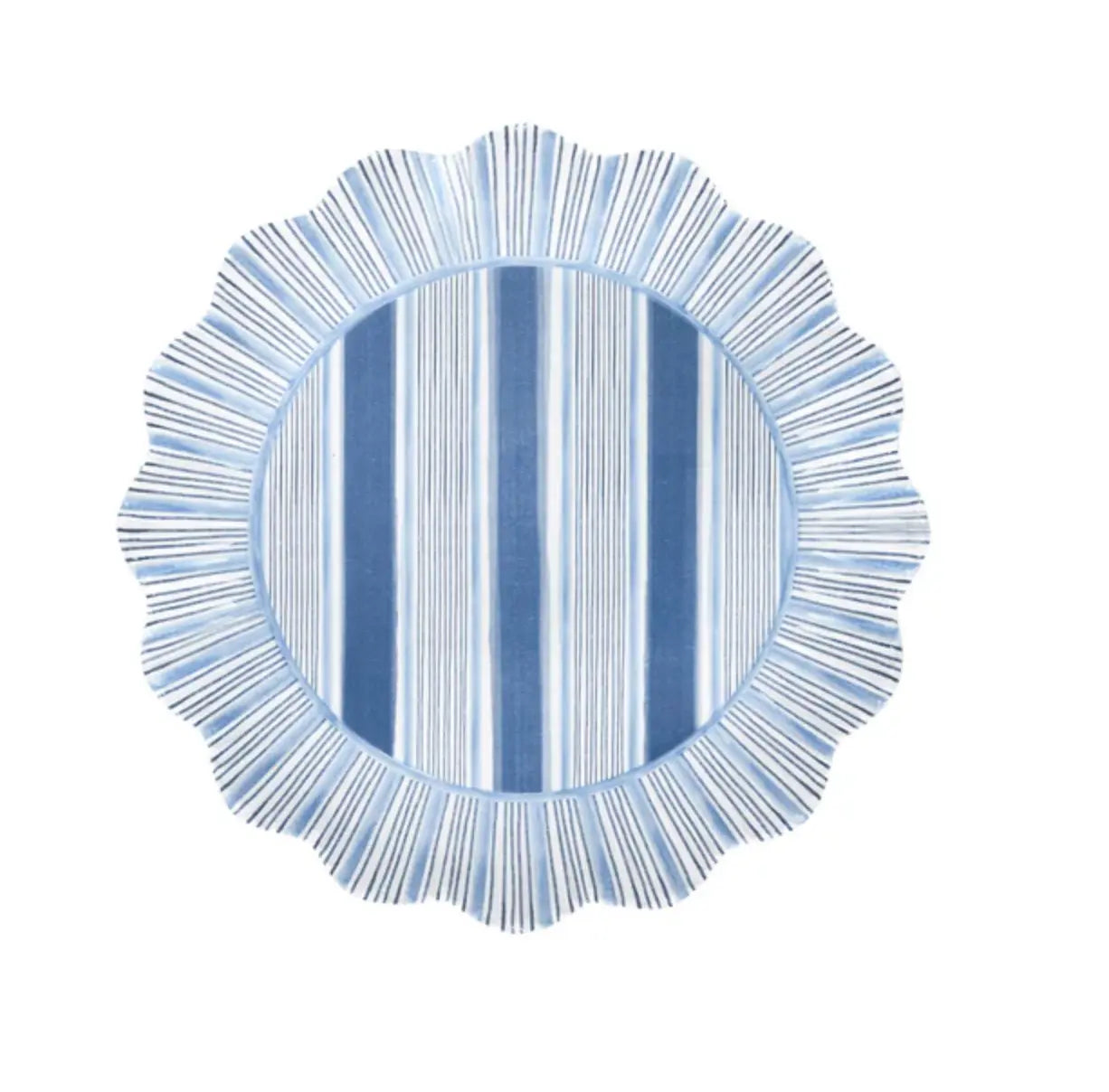 Juliska Cabana Stripe Melamine Plate in Ocean Juliska