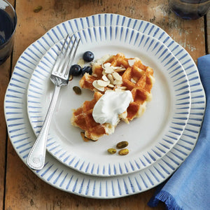 Indigo Sitio Stripe Dinner Plate Juliska