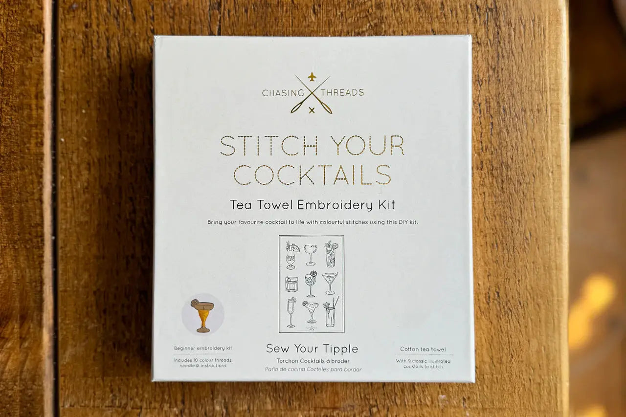 Stitch Your Cocktails Tea Towel Chasing Threads