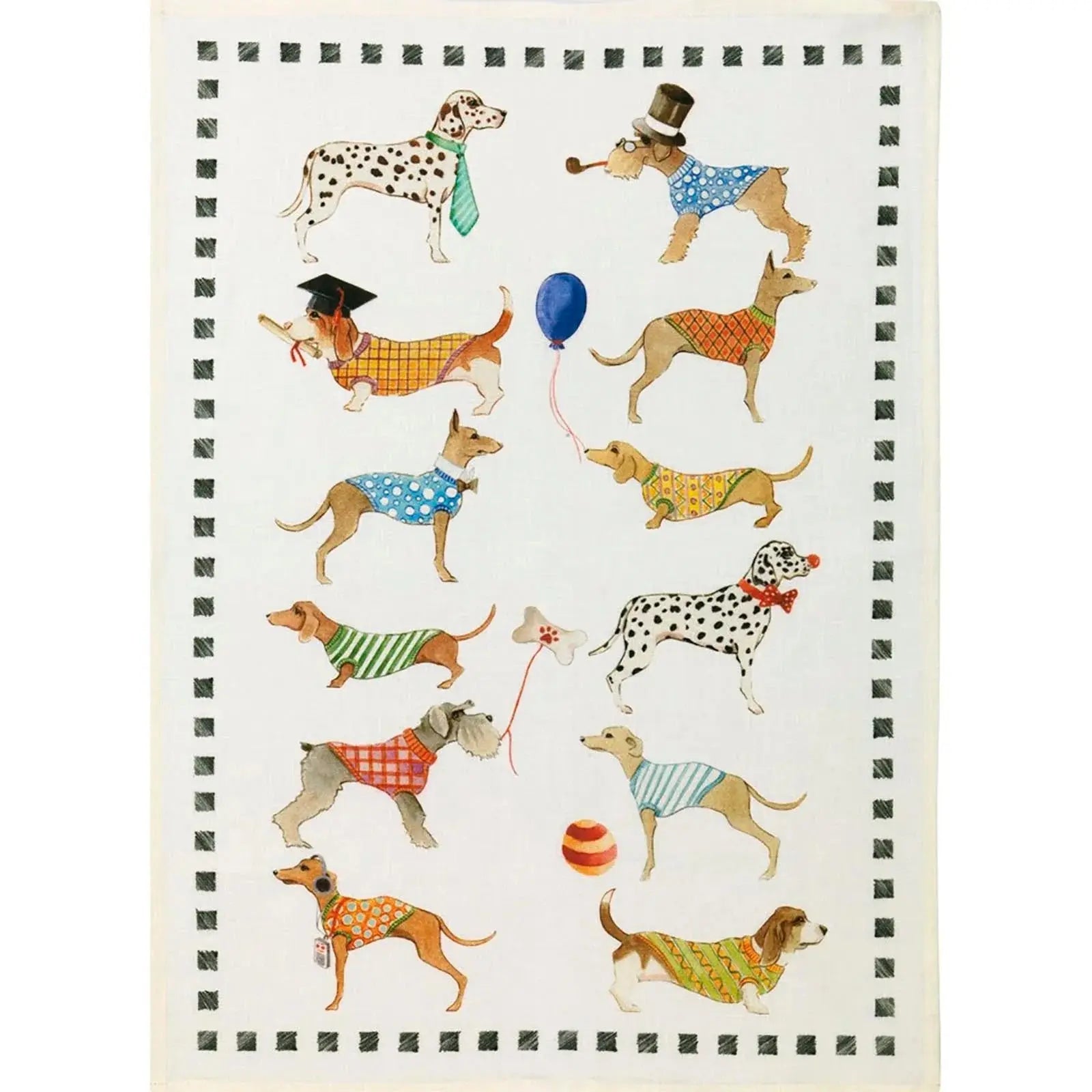 Best Friends Dogs Kitchen Towel Tessitura Toscana Telerie