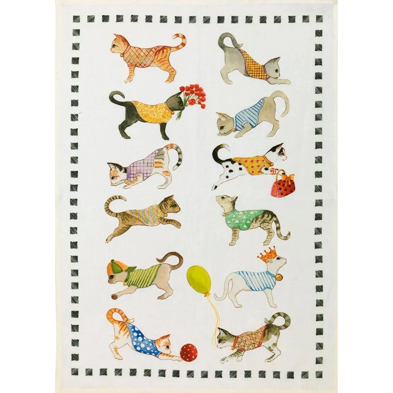 Best Friends Cats Kitchen Towel Tessitura Toscana Telerie