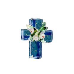 Blue Confetti Acrylic Cross Lauren Dunn