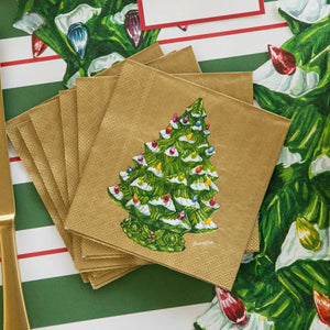 Vintage Christmas Tree Cocktail Napkins Hester & Cook