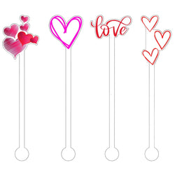 Hearts + Love Acrylic Stir Sticks Acrylic Sticks