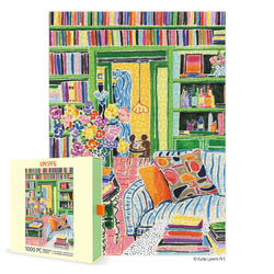 colorful reading nook with flowers 1000 piece puzzle