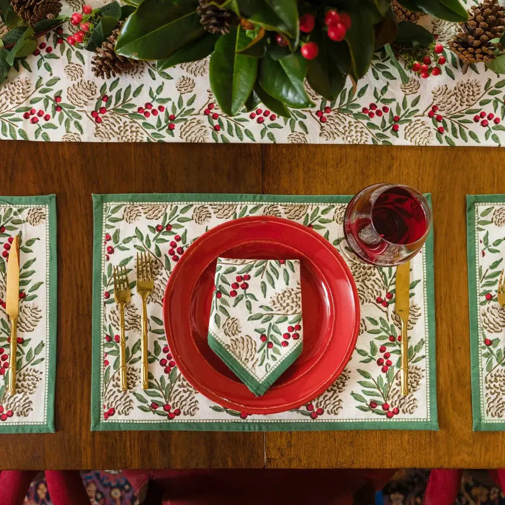 Christmas Garland Placemats Pomegranate