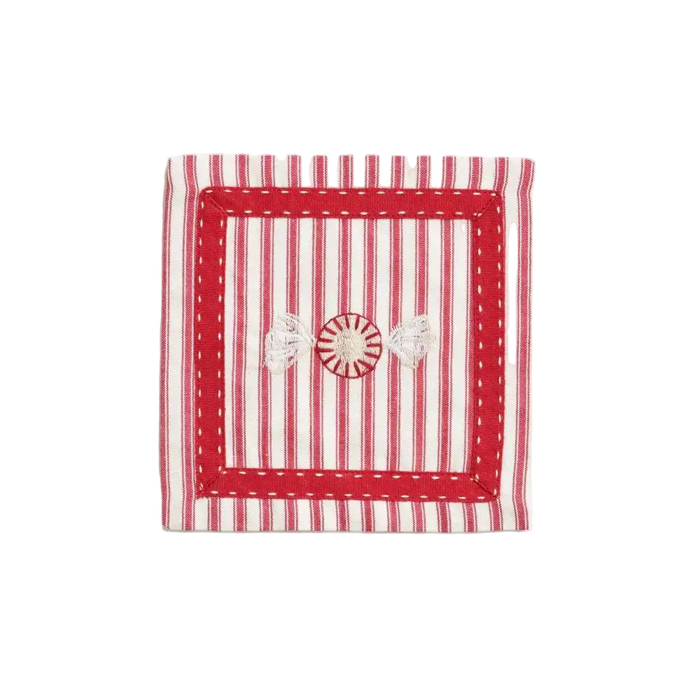 Peppermint Cocktail Napkins Pomegranate