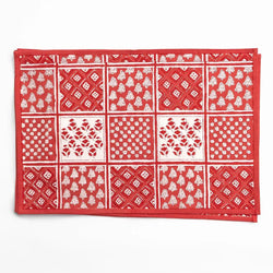 Pom Buti Patchwork Red Placemats Pomegranate