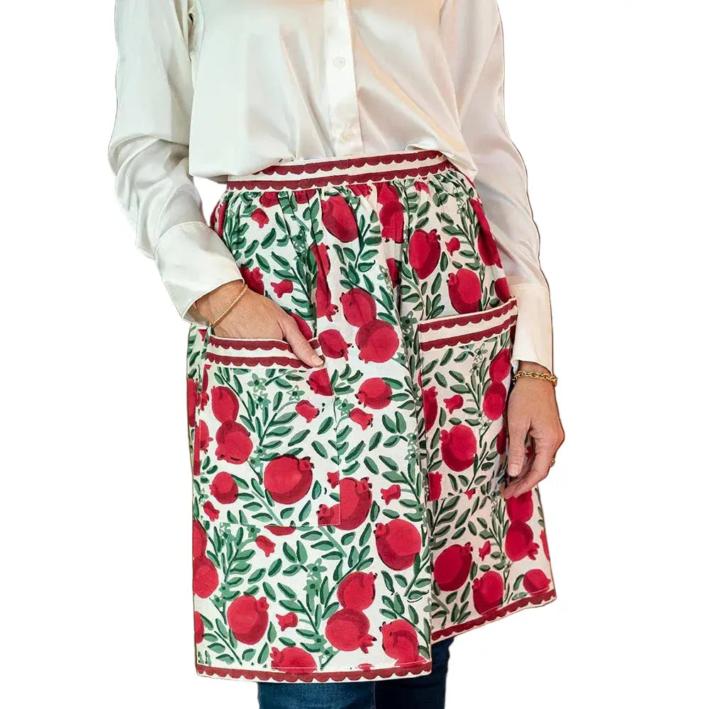 Pomegranate Vine Half Apron