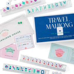 White with Jewel-Tones Travel Mahjong Set The Mahjong House