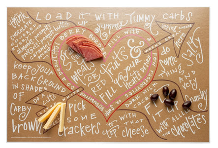 Valentine's Charcuterie Cheat Sheet Color Box Designs & Letterpress