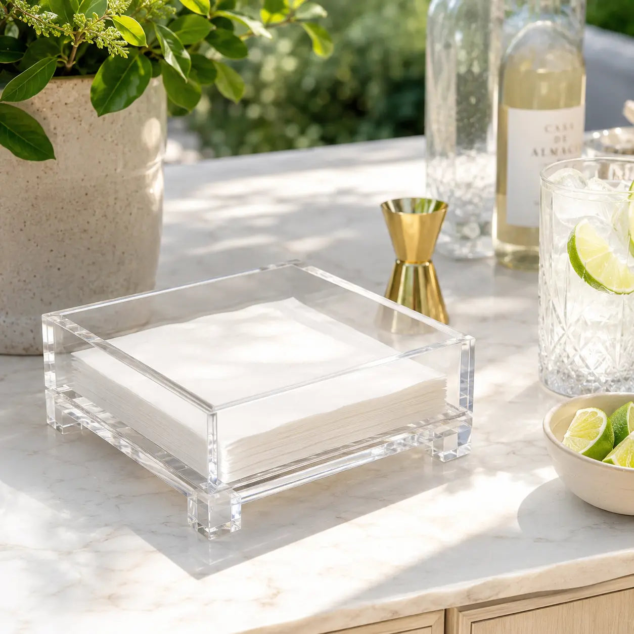 Cocktail Napkin Holder with Cube Feet Maven Home
